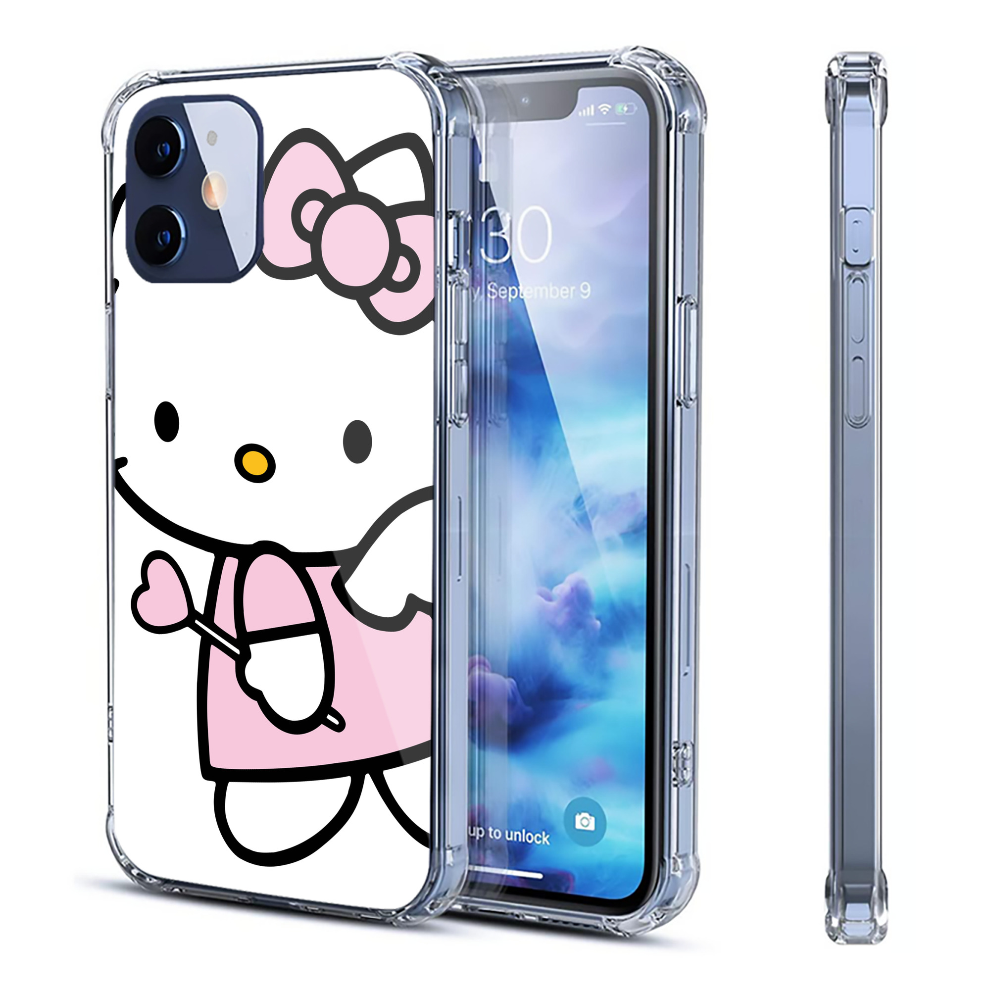 （画像用） Hello Kitty ハローキティ 【iPhone 12シリーズ対応】透明スマホケース（クリアソフトケース）